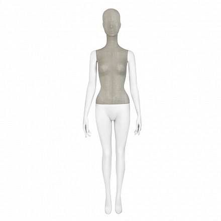 Манекен женский на металлической подставке MILA-1 (WITH STRAIGHT ARMS) ERIN-D015/9010 no grain