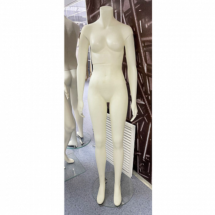 Манекен женский FEMALE MANNEQUIN/HEADLESS/RAL9010/WITH GLASS BASE(PEF-A/WHITE) (Выставочный образец)