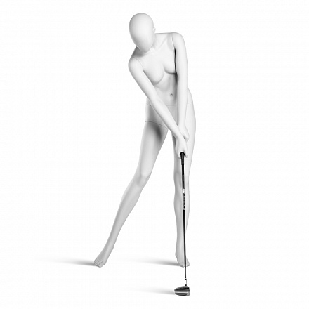 Женский манекен GOLF-F2-JANE-9010 NO GRAIN WITH SQUARE METAL BASE