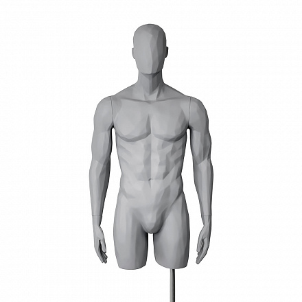 Торс мужской спортивный с подставкой FTTM-1-FTM-1-PANTONE COOL GRAY 8C