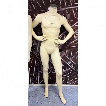 Манекен мужской CFWHM-076 with neck cover #14, color no#B-12,skin 619 (Выставочный образец)
