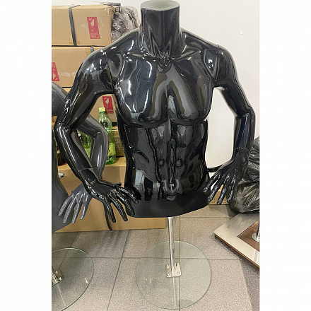Торс мужской Male torso-5HL/ black glossy (Выставочный образец)