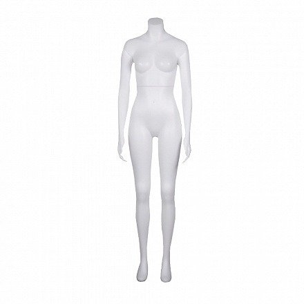Манекен женский FEMALE MANNEQUIN/HEADLESS/RAL9010/WITH GLASS BASE(PEF-A/WHITE)